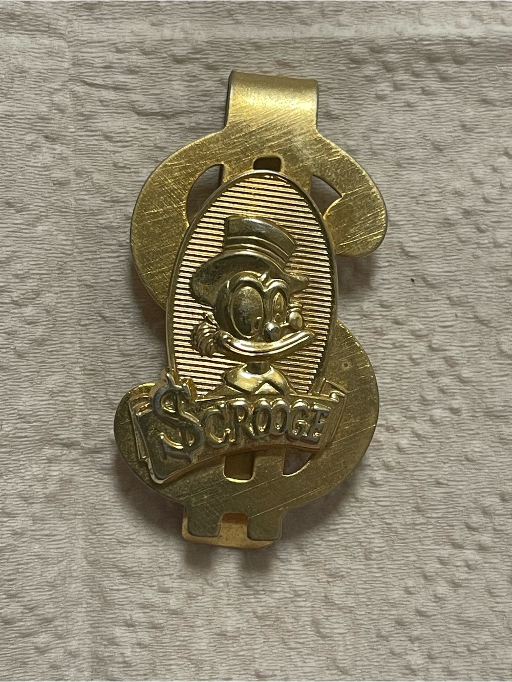 Vintage Scrooge Gold Money Clip - Gold Money Symbol